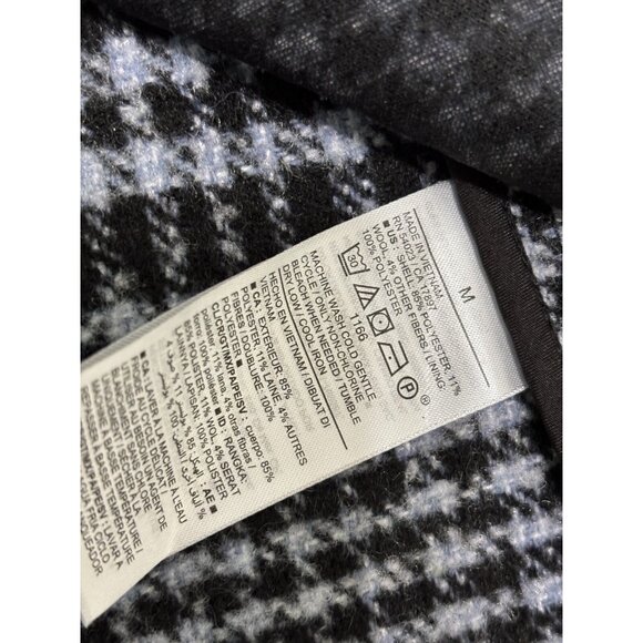 Old Navy Womens Coat Size Medium Blue Black Check 2 Button Peacoat NWT $80 - Picture 7 of 8